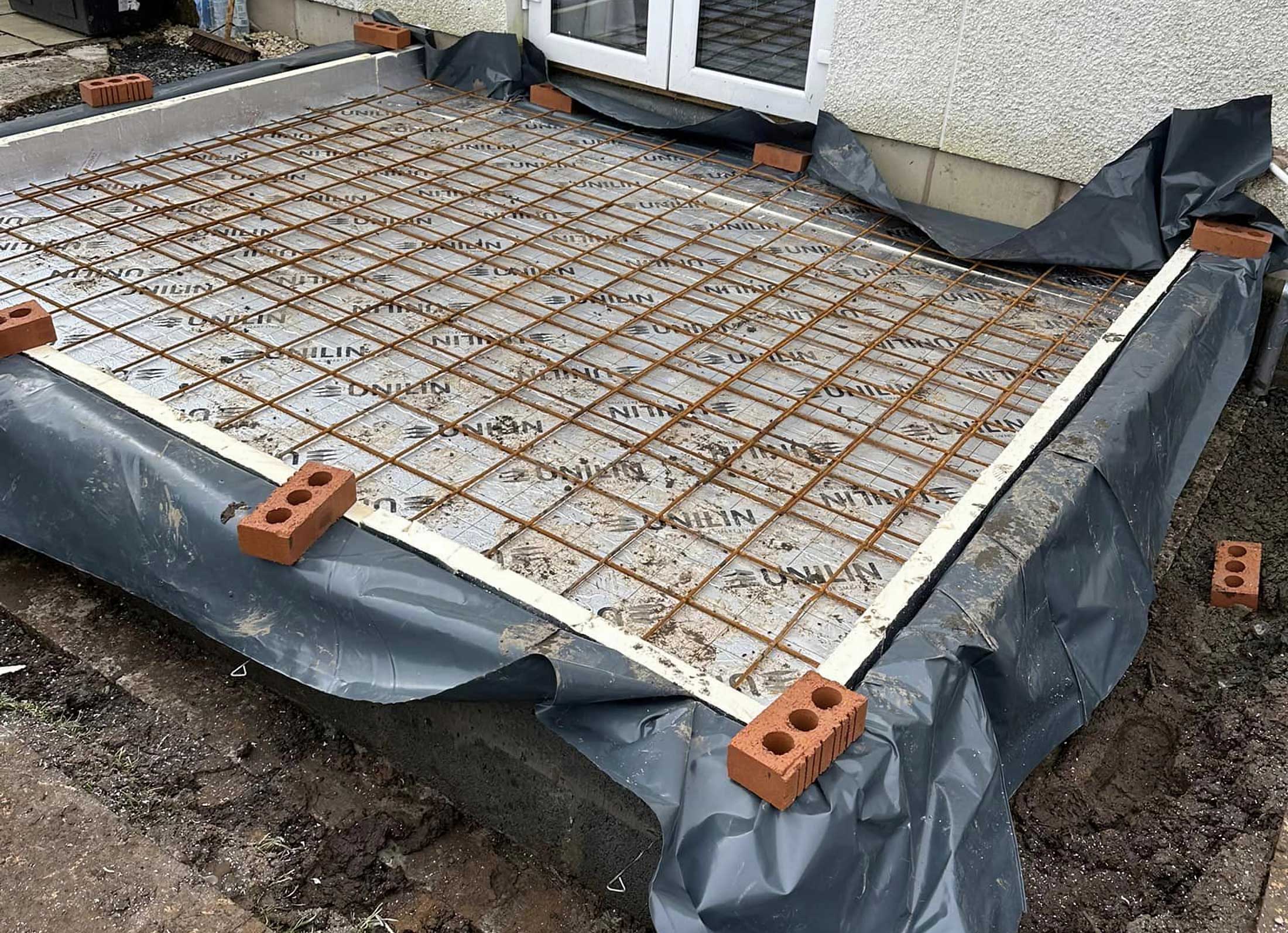 S Pollock Joinery concrete base of house extension